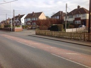 Coming from Chilham or Ashford on the A28